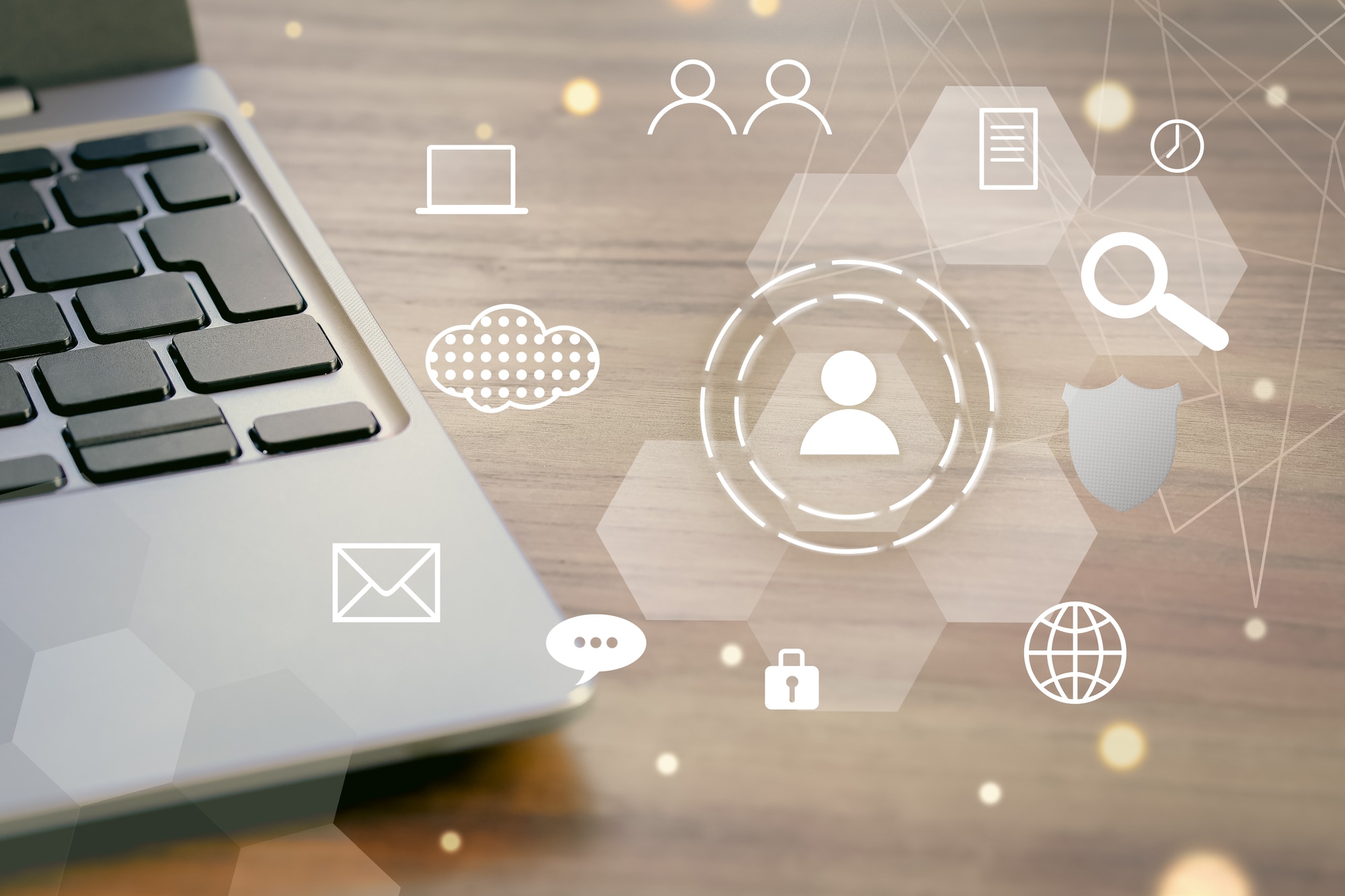 PCのキーボードとコミュニケーションのイラスト