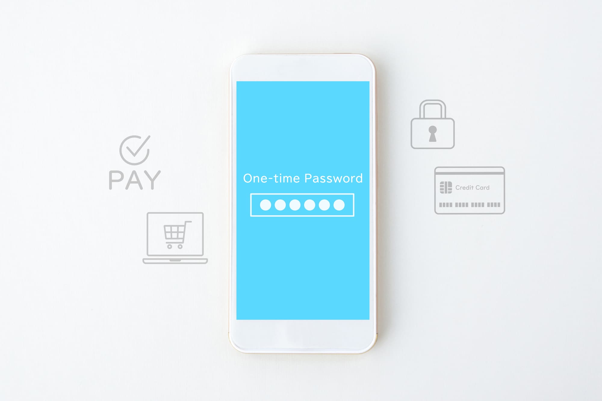 パスワード入力画面が表示されているスマートフォン