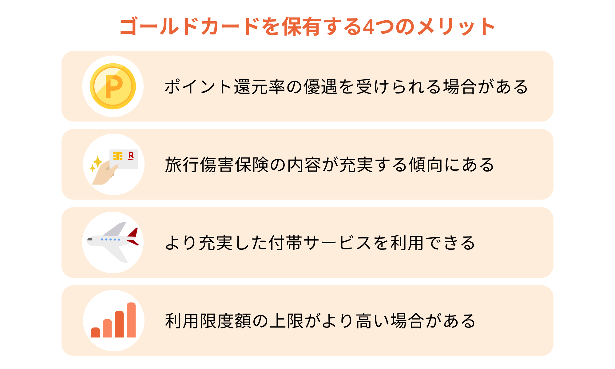 ゴールドカードを保有する4つのメリット