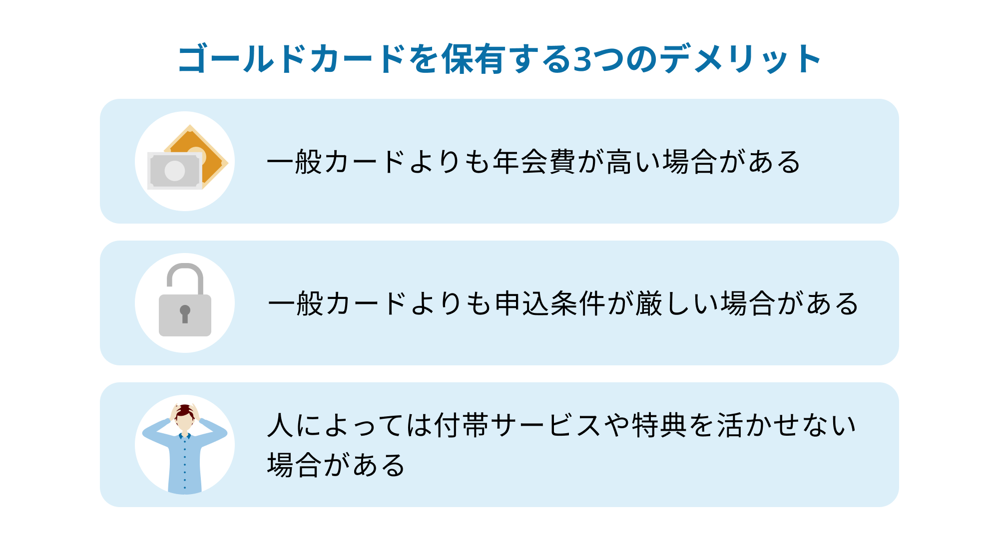 ゴールドカードを保有するときの3つのデメリット