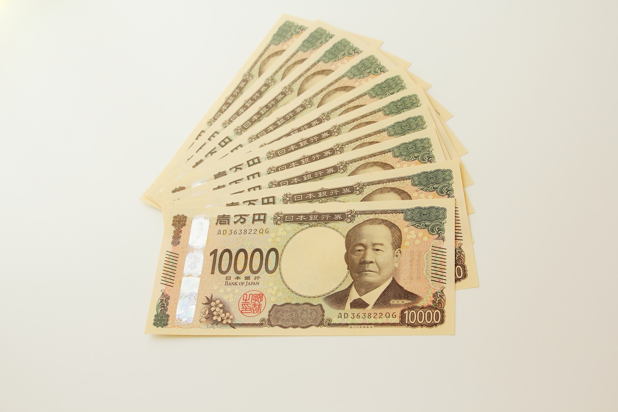 数枚の1万円札