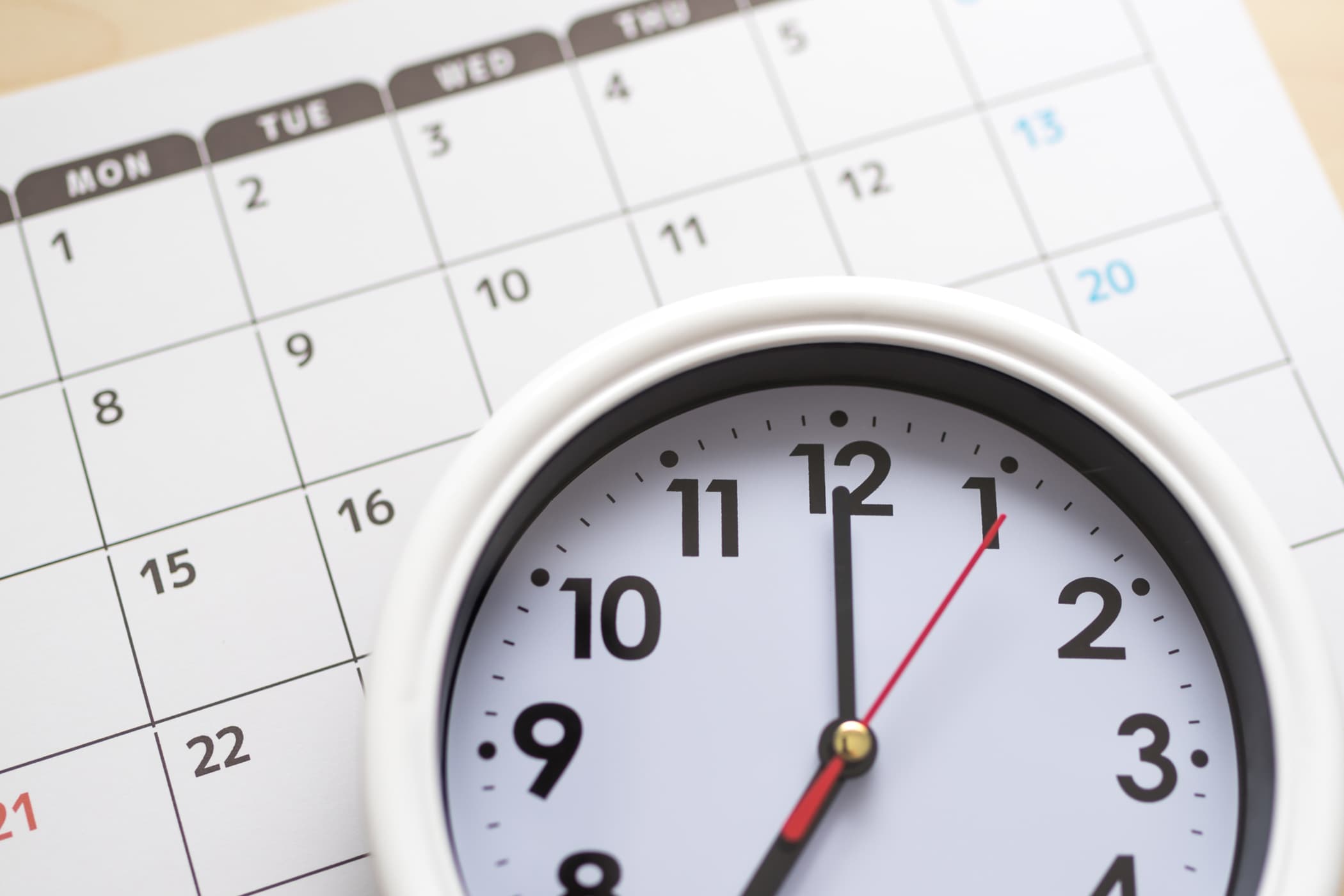 カレンダーと時計