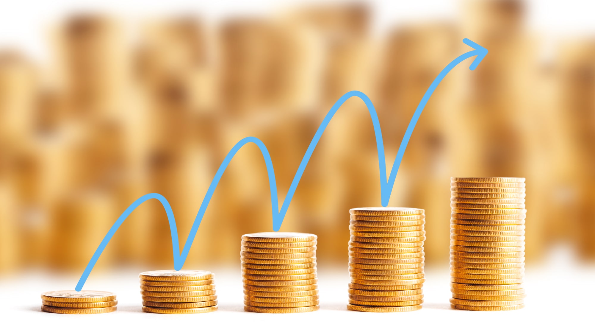 徐々に重なっていくコイン