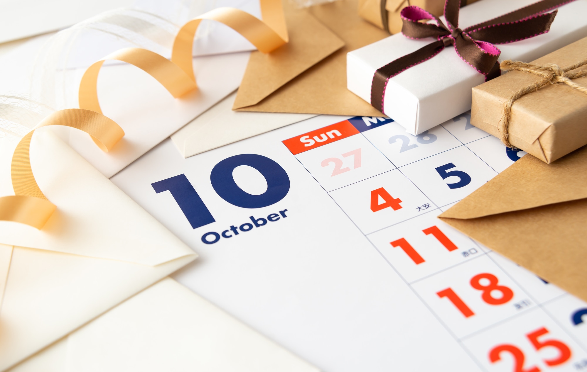 10月のカレンダーとギフト