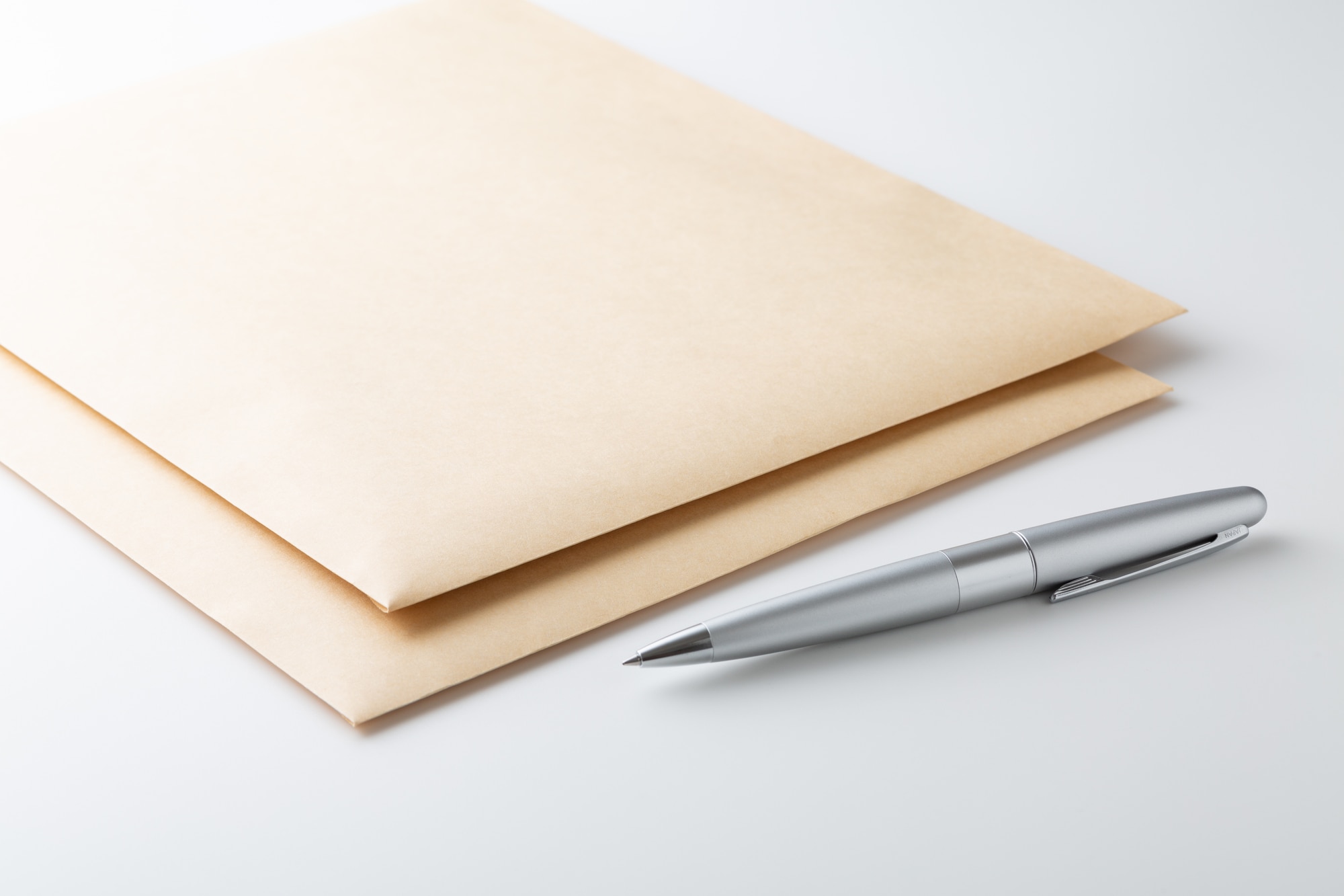 大きい茶封筒とボールペン