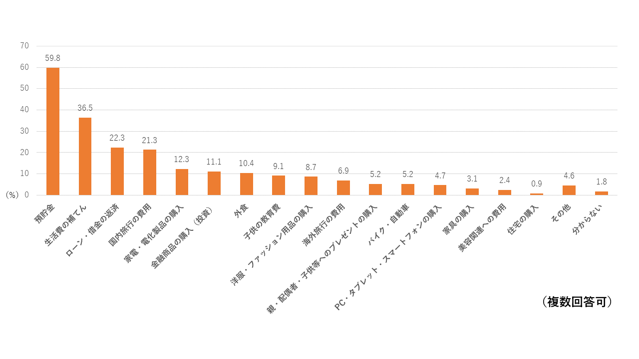 全体のボーナスの使い道ランキング！